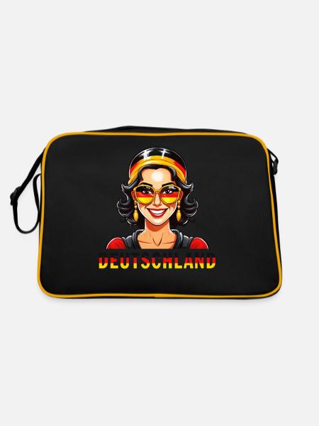 ALLEMAGNE FEMME - Sac Retro - noir/or - Dos