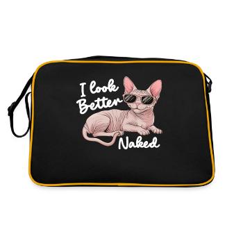 J’ai l’air mieux Chat nu Drôle Sphynx Chat sans poils - Sac Retro - noir/or - Dos