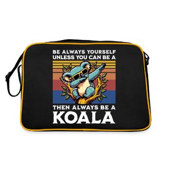 Koala Spruch - Retro Tasche - Schwarz/Gold - Hinten