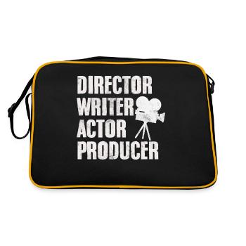 Regisseur Drehbuch Schauspieler Produzent Darstellende Kunst - Retro Tasche - Schwarz/Gold - Hinten