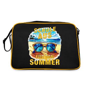 SCHOOL OUT FOR THE SUMMER - Retro Bag - black/gold - Back