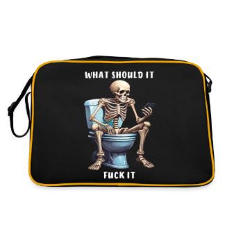 SQUELETTE QU’EST-CE QUE ÇA DEVRAIT FUCK IT - Sac Retro - noir/or - Dos