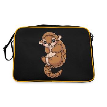 Drôle de pangolin mammifères en voie de disparition nocturne - Sac Retro - noir/or - Dos