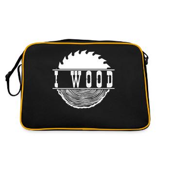 Wood Saw Furniture Workshop Woodworking - Retro Tasche - Schwarz/Gold - Hinten