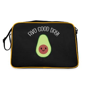 Avocado Guacamole Vegan Geschenk - Retro Tasche - Schwarz/Gold - Hinten