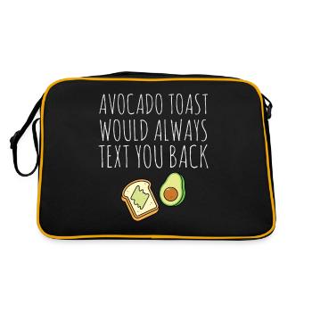 Avocado Guacamole Vegan Geschenk - Retro Tasche - Schwarz/Gold - Hinten