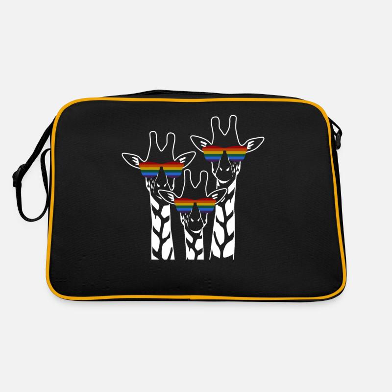 Drapeau arc-en-ciel lesbien des girafes LGBT Sac Retro