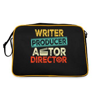Drehbuchautor Produzent Schauspieler Regisseur Retro Lustig - Retro Tasche - Schwarz/Gold - Hinten