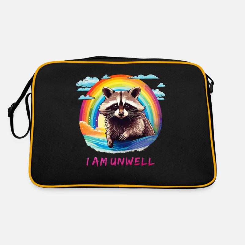 WASCHBÄR I Am Unwell - Retro Tasche - Schwarz/Gold