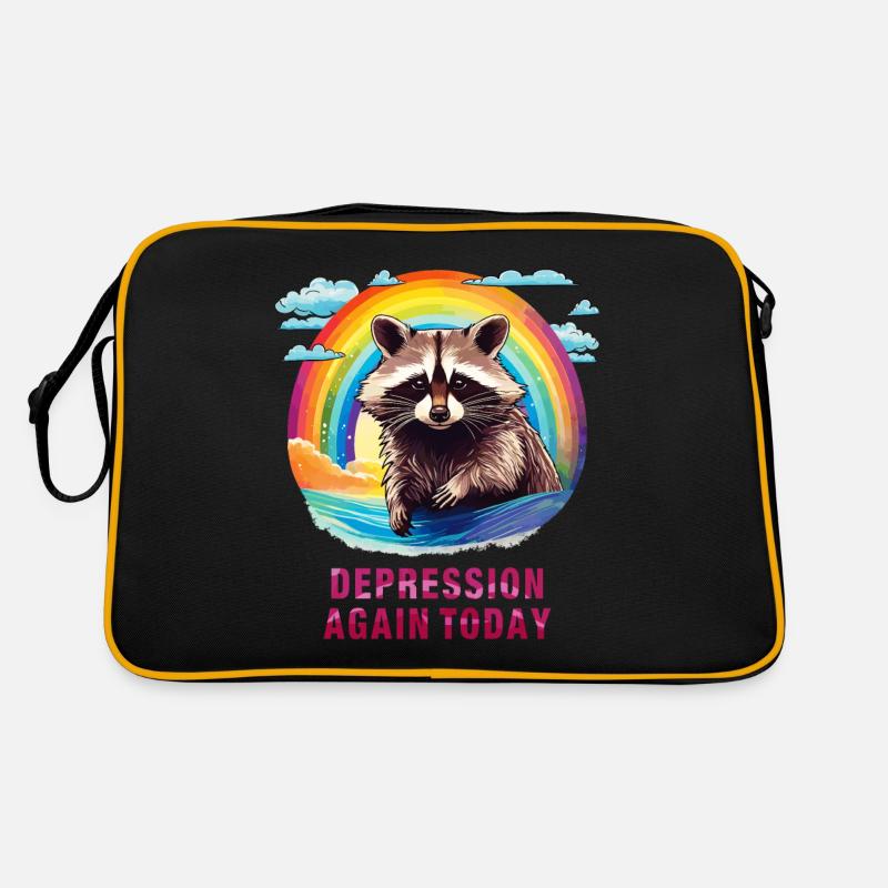 WASCHBÄR DEPRESSION AGAIN TODAY Retro Tasche