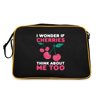 Cherry Cherry Tree Cherry Blossom Fruit Gift - Retro Bag - black/gold - Back