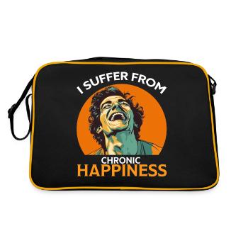Je souffre de bonheur chronique Homme drôle rire - Sac Retro - noir/or - Dos