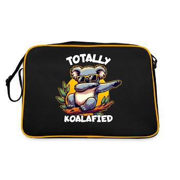 Koala Spruch - Retro Tasche - Schwarz/Gold - Hinten