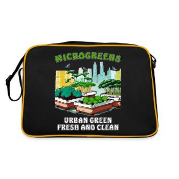 MICROGREENS URBAIN VERT FRAIS ET PROPRE - Sac Retro - noir/or - Dos