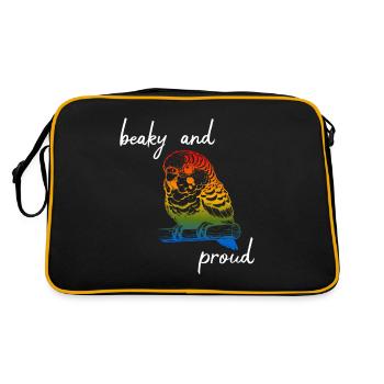 Funny Sun Parakeet Sayings - Retro Bag - black/gold - Back