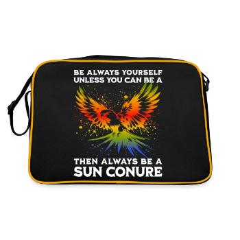 Sun Parakeet Saying - Retro Bag - black/gold - Back