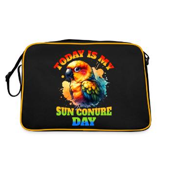 Sun parakeet sayings - Retro Bag - black/gold - Back