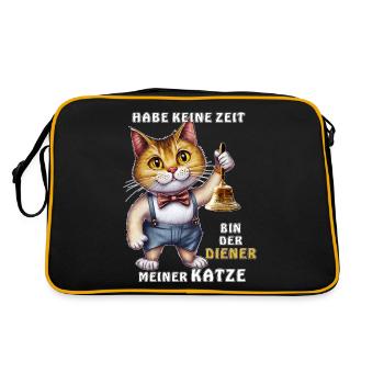 DIENER MEINER KATZE - Retro Tasche - Schwarz/Gold - Hinten