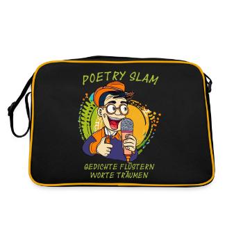 MAN MICROPHONE POETRY SLAM POEMS - Retro Bag - black/gold - Back