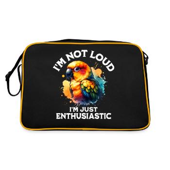 Sun Parakeet Saying - Retro Bag - black/gold - Back