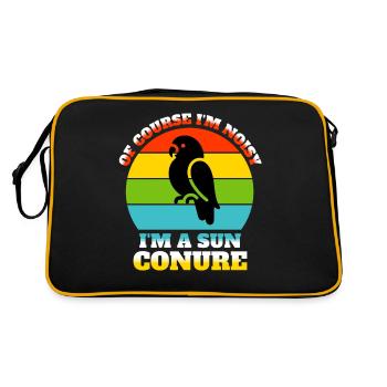 Funny Sun Parakeet Sayings - Retro Bag - black/gold - Back