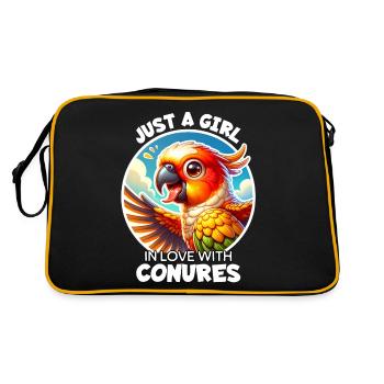 Girl Loves Sun Parakeet - Retro Bag - black/gold - Back