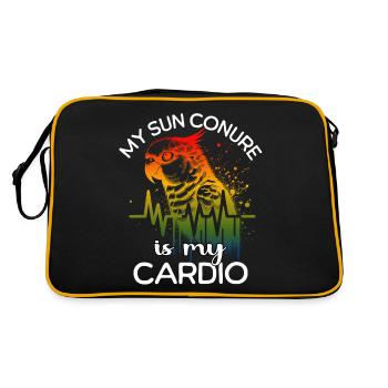 Sun parakeet ECG Sun parakeet Heart line - Retro Bag - black/gold - Back