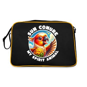 Funny Sun Parakeet Sayings - Retro Bag - black/gold - Back