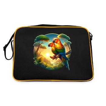 Sun parakeet sayings - Retro Bag - black/gold - Back
