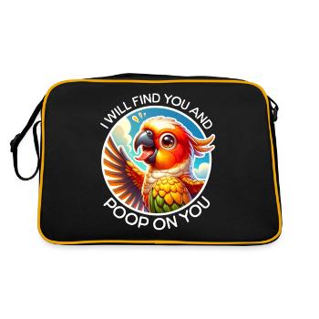Sun parakeet sayings - Retro Bag - black/gold - Back