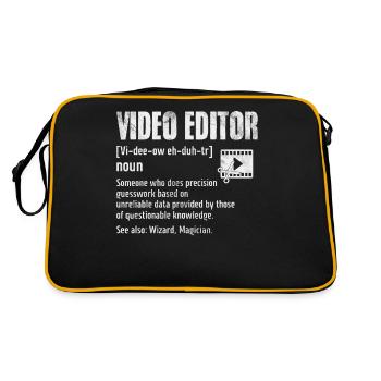 Video Editor Funny Definition Cinematography - Retro Bag - black/gold - Back