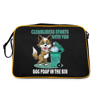 DOG WASTE BIN DOG POOP IN THE BIN - Retro Bag - black/gold - Back