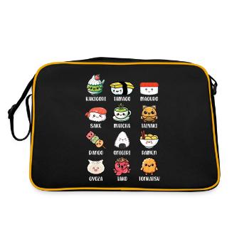 Sushi Food Japan Nigiri Gift - Retro Bag - black/gold - Back