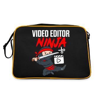 Video Editor Ninja Funny Videographer Video - Retro Bag - black/gold - Back