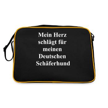 Cadeau personnalisé pour les amoureux des chiens - Sac Retro - noir/or - Dos