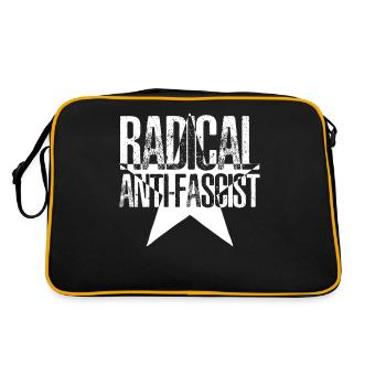 Punk Antifascism Respect - Retro Tasche - Schwarz/Gold - Hinten