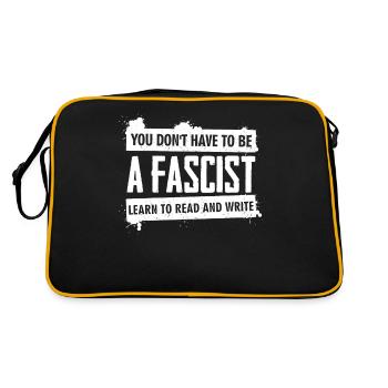 Humanité Antifascisme Respect Tolérance - Sac Retro - noir/or - Dos