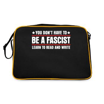 Tolérance Humanité Antifascisme Respect - Sac Retro - noir/or - Dos