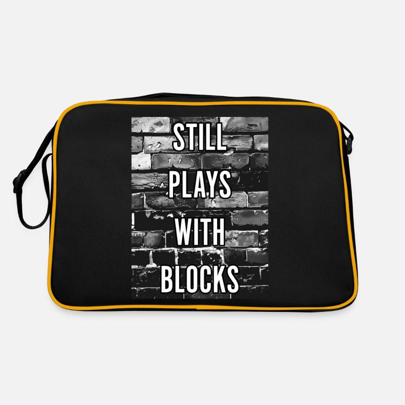Still Plays With Blocks Funny Mason Builders Retro Bag