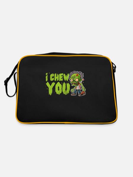 Zombie - Retro Tasche - Schwarz/Gold - Hinten
