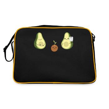Cadeau végétalien Guacamole à l’avocat - Sac Retro - noir/or - Dos