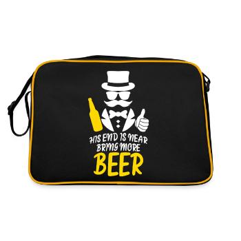 Groomsmen Groom Beer Best Man - Retro Bag - black/gold - Back
