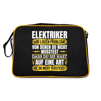 Electricians We solve problems – pride and humor - Retro Bag - black/gold - Back