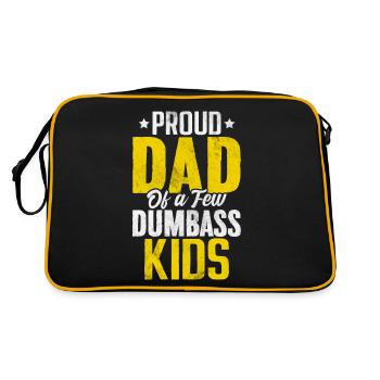 Proud Dad Of A Few Dumbass Kids Fatherhood Dad - Retro Bag - black/gold - Back