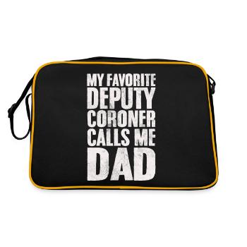 My Favorite Deputy Coroner Calls Me Dad Coroner - Retro Bag - black/gold - Back