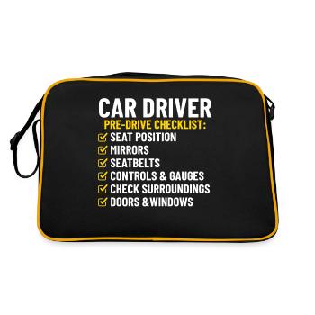 Car Driver Pre Drive Checklist Funny Driver - Retro Bag - black/gold - Back