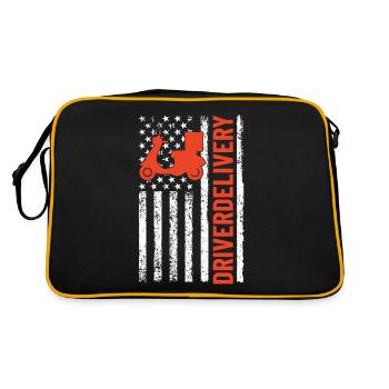 Delivery Driver USA Flag Funny Delivery Patriotic - Retro Bag - black/gold - Back