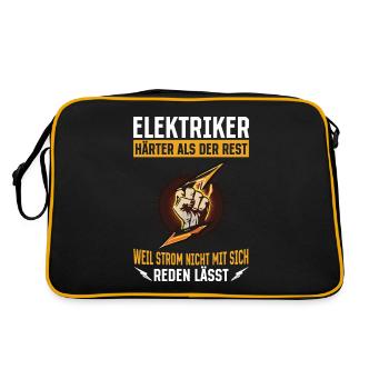 Electrician: Tougher than the rest Strength and pride - Retro Bag - black/gold - Back