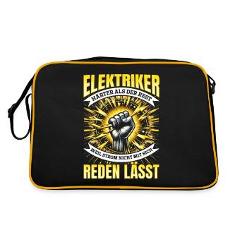 Electrician: Tougher than the rest Strength and pride - Retro Bag - black/gold - Back