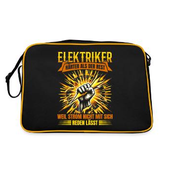 Electrician: Tougher than the rest Strength and pride - Retro Bag - black/gold - Back